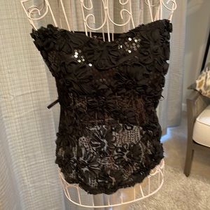 Heart 2 Heart black sequins top Medium Black